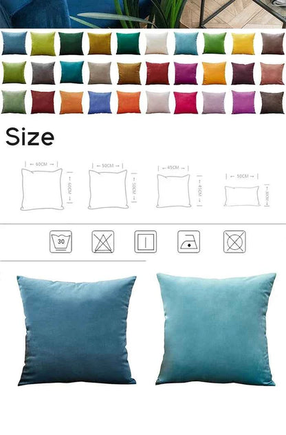 Velvet Cushion Cover Blue Home Decor Items Creative Decorative Pillows for Sofa Bed Living Room Personalized Gifts 40*40cm