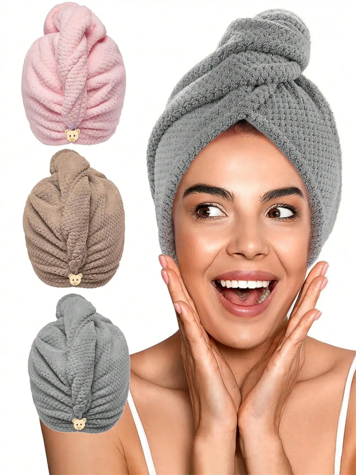 1pc Microfiber Hair Towel, Soft Quick Dry Hair Wrap, Minimalist Solid Color