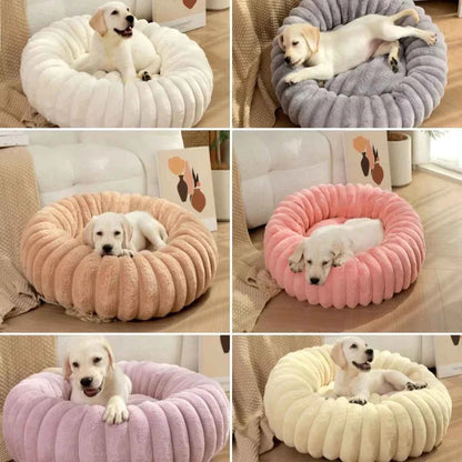Round Bed for Dog Bed Mats Super Soft Cat Bed Long Plush for Medium Dog House Winter Warm Sleeping Dog House Supplies 40-70cm