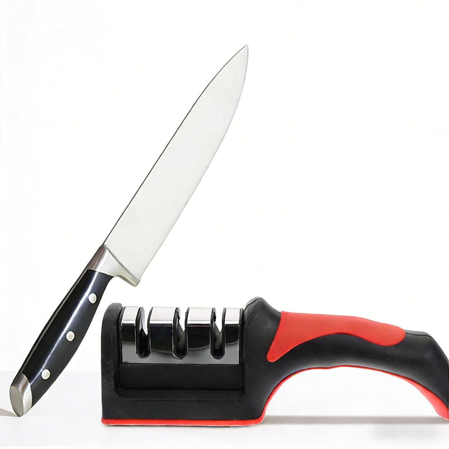 3-Stage Manual Knife Sharpener with Non-Slip Base