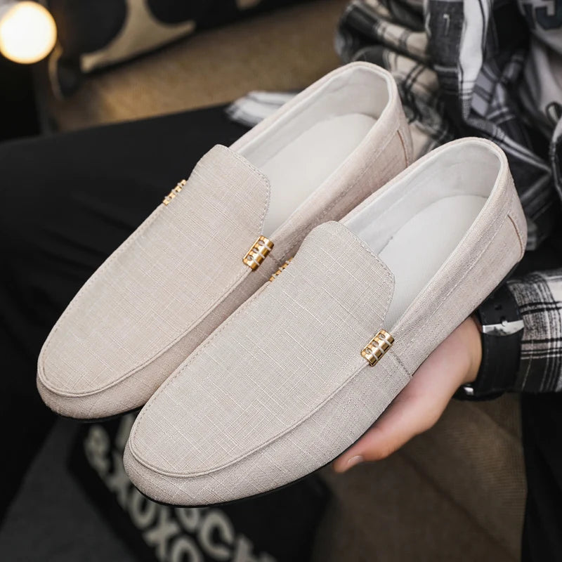Mocassins en cuir souple pour hommes | Chaussures de conduite plates à enfiler printemps-automne grande taille