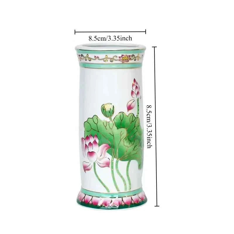 Home Ceramics Lotus Vases Ornaments Buddha Hall Worship Accessories Living Room Flower Arrangement Vase Decoration Crafts