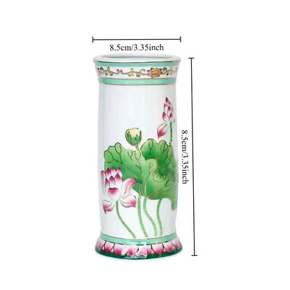 Home Ceramics Lotus Vases Ornaments Buddha Hall Worship Accessories Living Room Flower Arrangement Vase Decoration Crafts