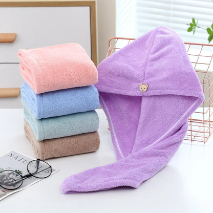 Women’s Quick-Dry Microfiber Hair Towel Turban — Shower Cap & Bath Hat