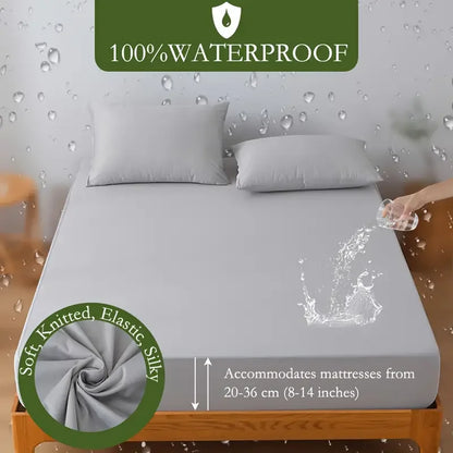 Jersey Knit Waterproof Fitted Sheet, Stretch Fit