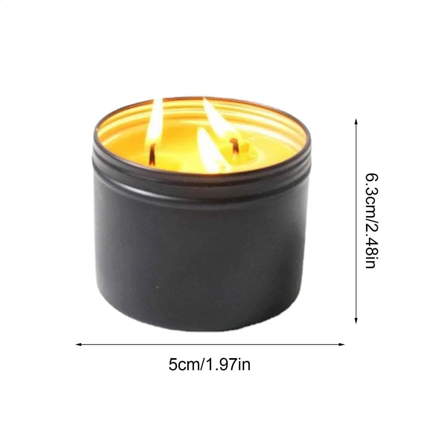 Long Burning Candles Wax Candle with Jar 36 Hours Long Burning 3-Wick Lamp for Home Outdoor Activities Survival Fishing