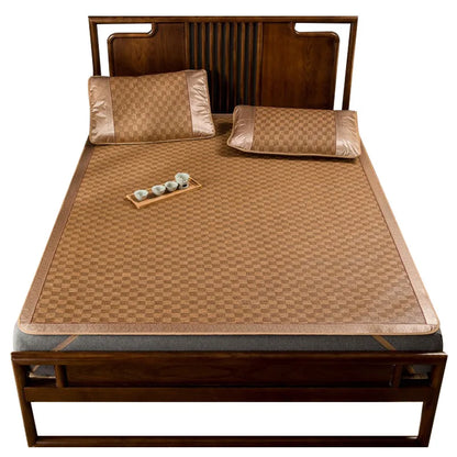 Japanese Tatami Rattan Cool Mat – Thin Summer Sleeping Pad for Bed, Bedroom & Kids Play Area