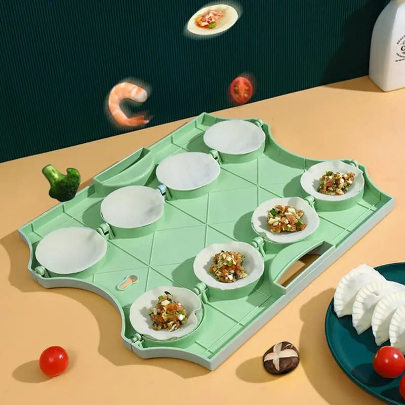 Manual Dumpling Maker Press Mold with 8 Compartments for Wonton and Pastry