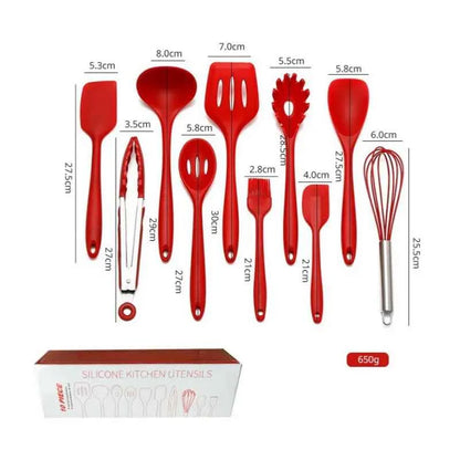 12PCS Silicone Cookware Set Kitchen Cooking Tools Baking Tools Tableware Silicone Shovel Spoon Scraper Kitchen Accessories