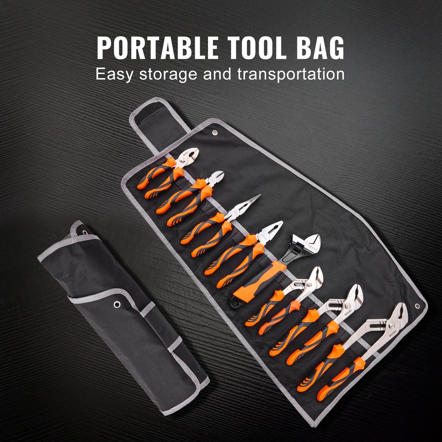 SucceBuy 8-Piece Pliers Set 8" Linesman's Pliers 6" Slip Joint Pliers Long Nose Pliers 6" Diagonal Cutter 10" Adjustable Wrench