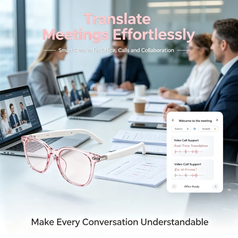 Smart Translation Glasses – 160 Languages, Photochromic Lenses, Bluetooth Audio, Drive & Cycle Safe