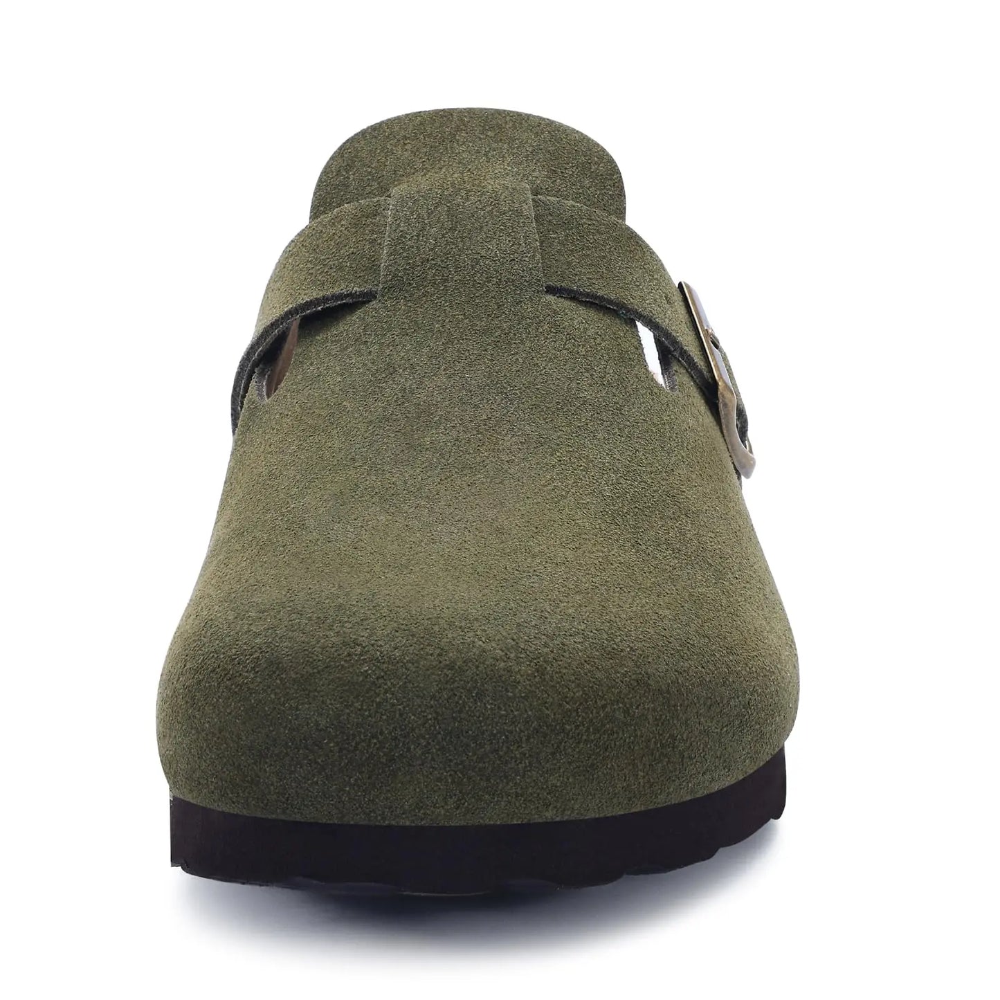 Men’s Suede Clogs — Soft Leather Cork Sandals with Arch Support