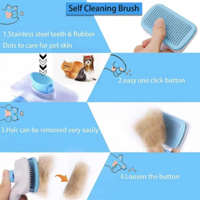 Self-Cleaning Needle Comb for Cats & Dogs