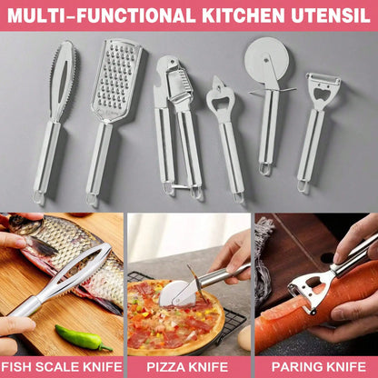 14-Piece Pink Silicone Kitchen Utensils Set with Wooden Handle, Cutting Board and Holder Rack