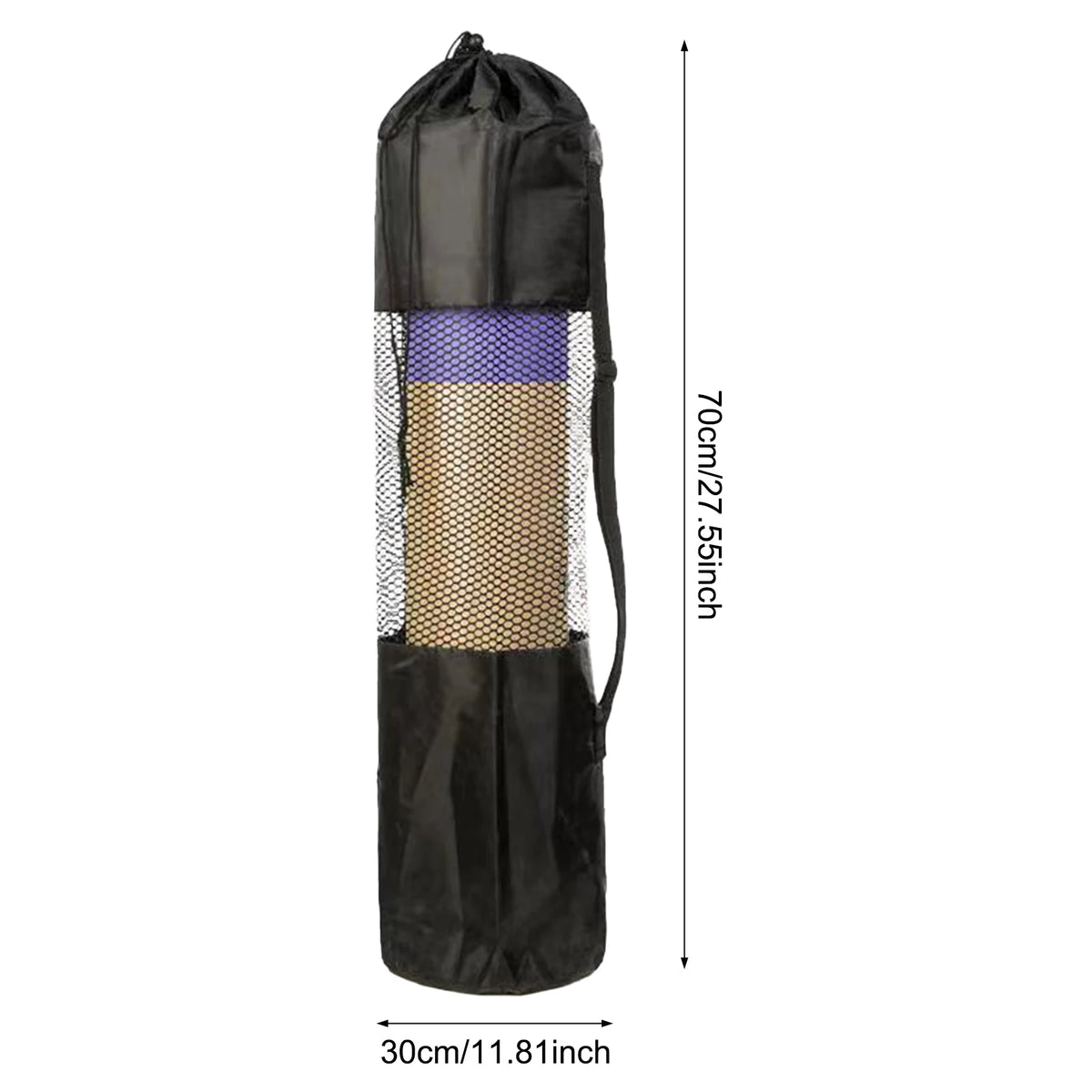 Yoga Mat Bag with Mesh Window Oxford Cloth Lightweight Waterproof for Gym Beach Travel Yoga Strap Storage