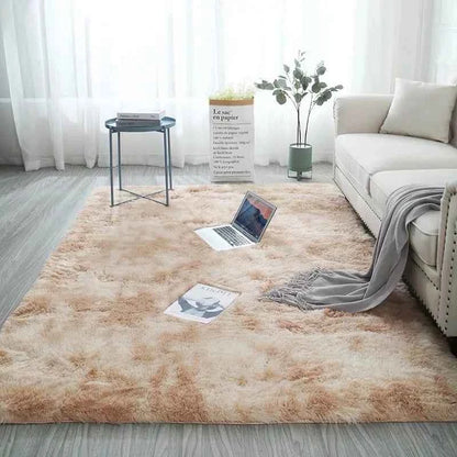 VIKAMA Tie-dyed Fluffy Carpets For Living Room Decor Bedside Rug Warm Plush Floor Mats Children's Room Play Mats Furry Carpet