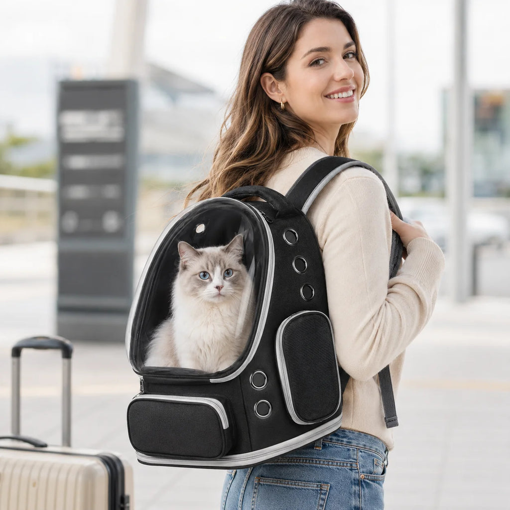 Space Capsule Cat Backpack, Transparent Bubble Window