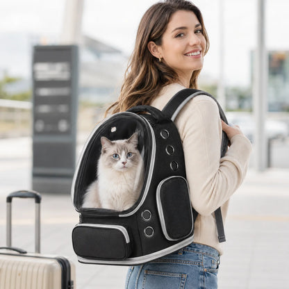 Space Capsule Cat Backpack, Transparent Bubble Window