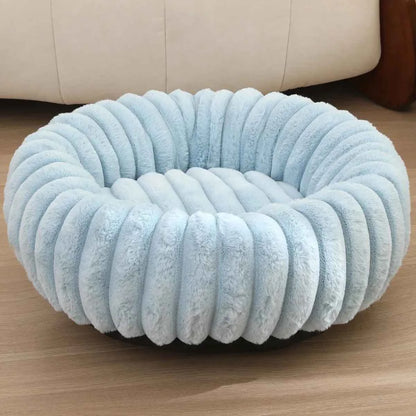Round Bed for Dog Bed Mats Super Soft Cat Bed Long Plush for Medium Dog House Winter Warm Sleeping Dog House Supplies 40-70cm