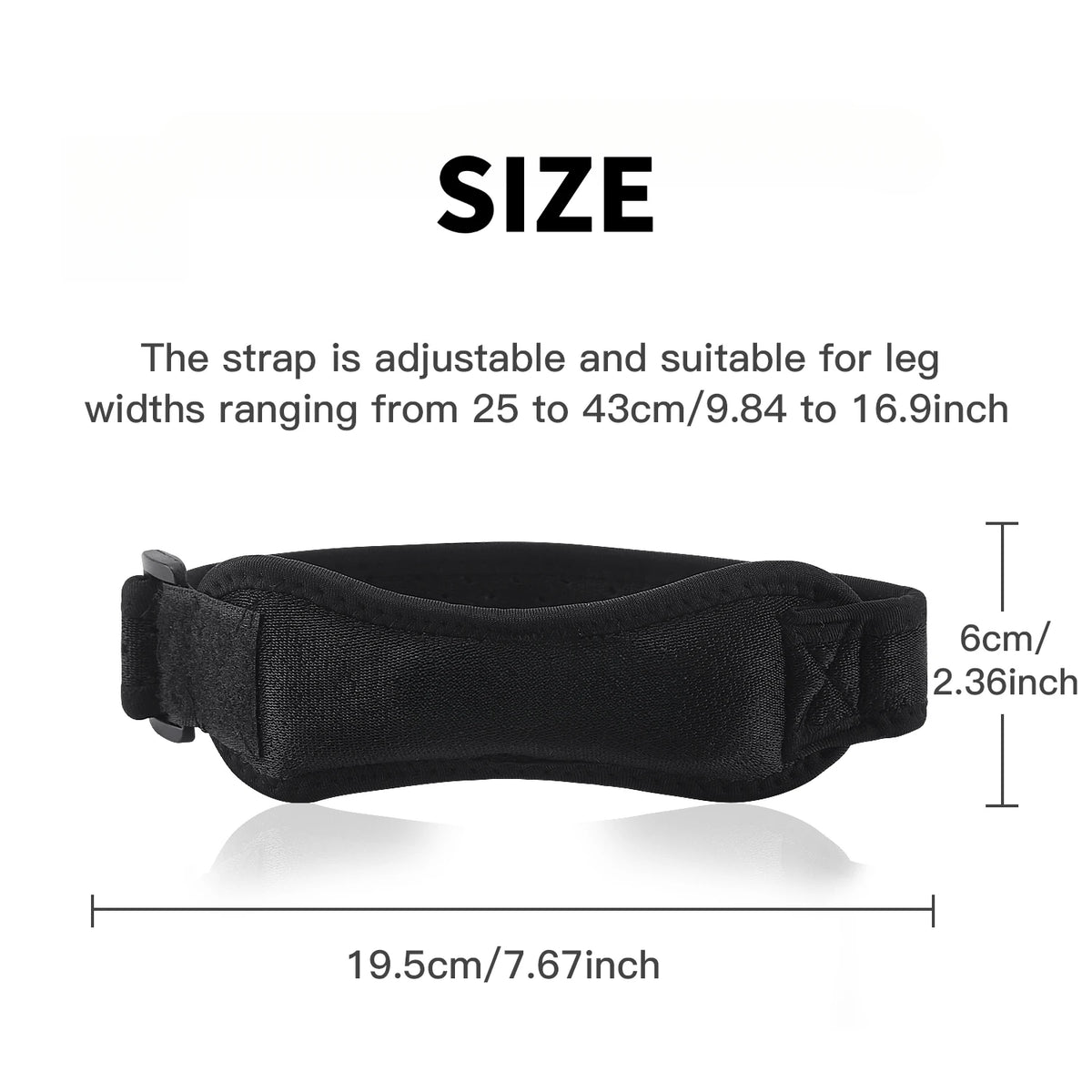 1 Piece Knee Patellar Tendon Knee Strape Brace Adjustable Shock Absorption Compression Knee Pad Sleeve for Basketball