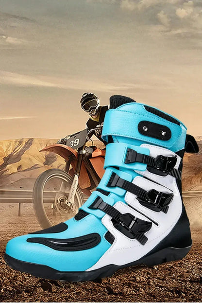 New Waterproof Men's Dirt Bike Shoes Men's Motorcycle Boots New Comfortable Leather Protective Boots Anti-slip Wear-resistant