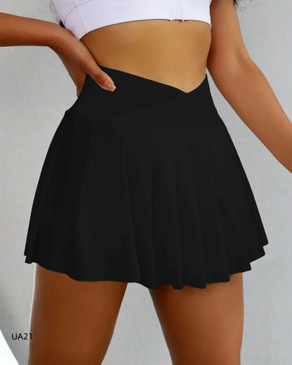Women's 2-in-1 Tennis Skirt — High Waist Athletic Skort with Pocket