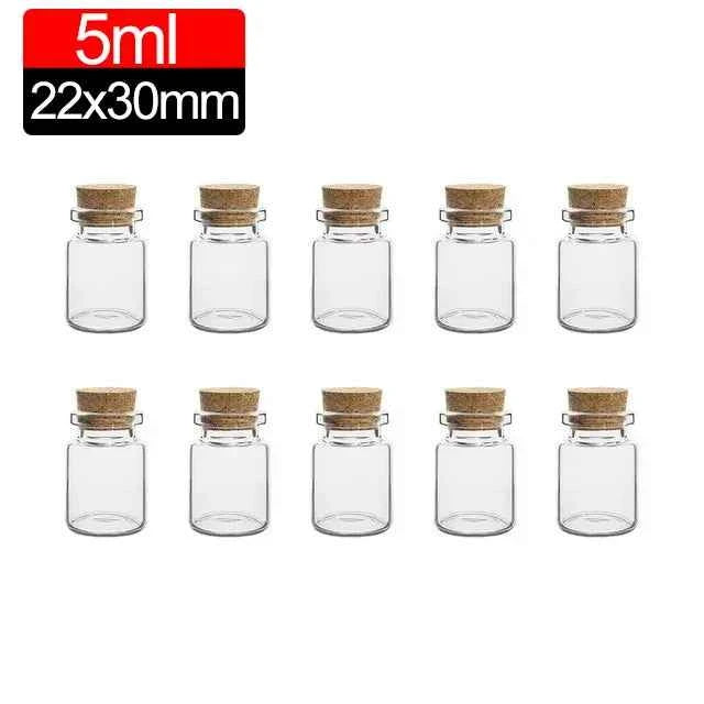 50/10PCS MIni Glass Bottles with Cork Stoppers DIY Decoration Mini Glass Vials Cork Message Glass Vial Wishing Bottles Wholesale