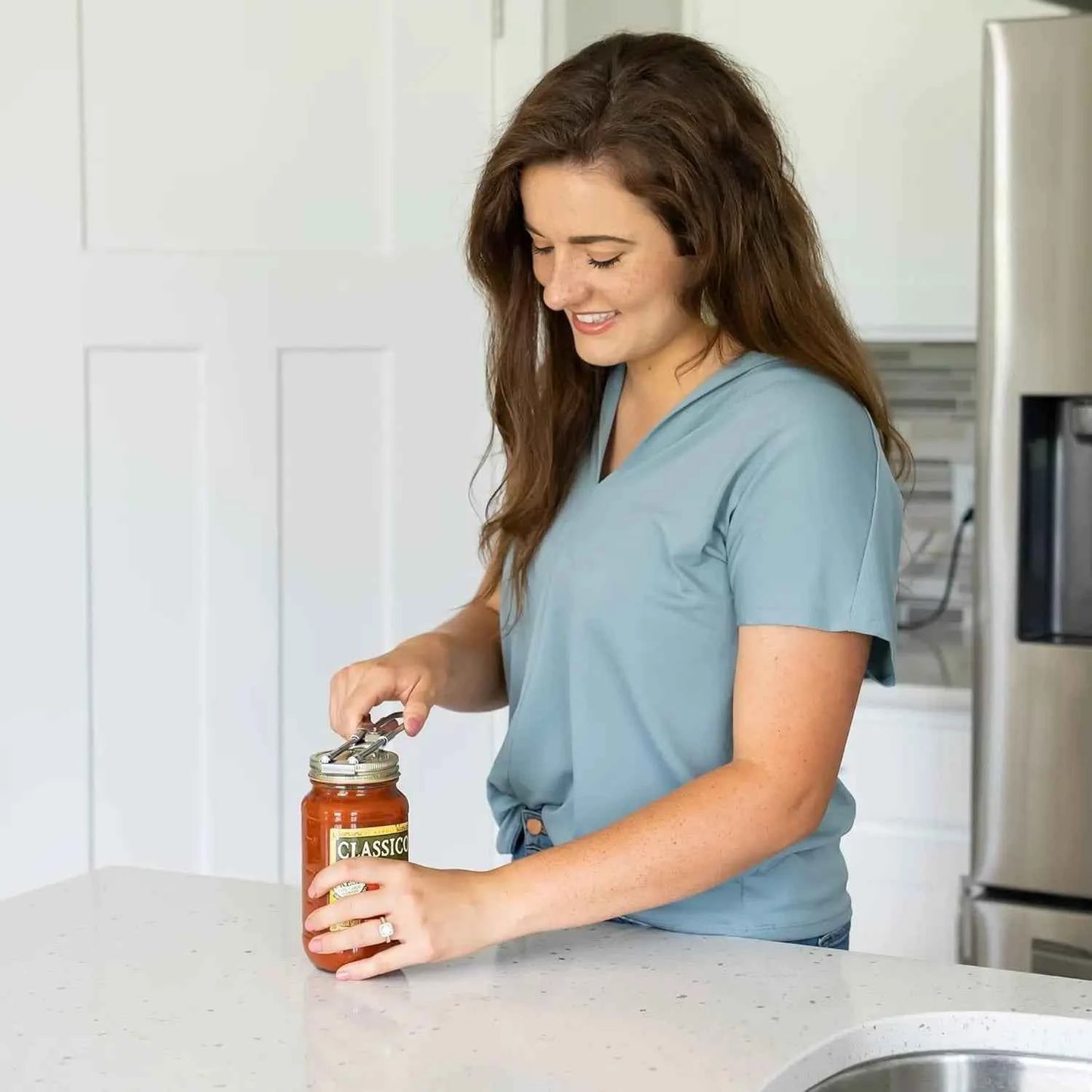 Can Opener Adjustable Stainless Steel Non-Slip Multifunction Manual Jar Bottle Bottle Lid Opener Gadget Home Gadgets Accessories