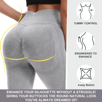 2-Pack Women’s High Waist Butt Lifting Seamless Yoga Leggings