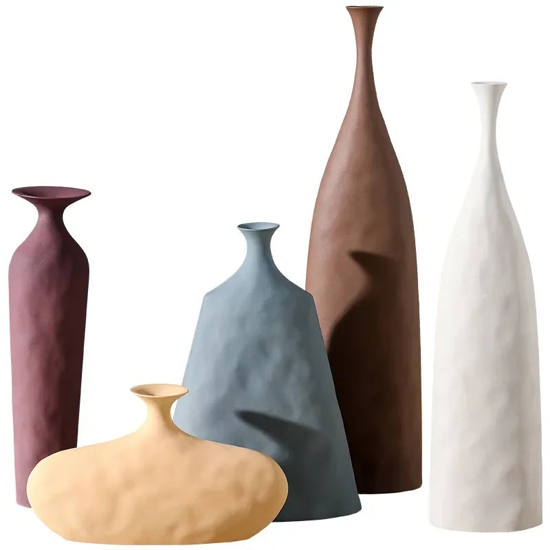 Modern Creative Ceramic Vase Scandinavian Style Flower Pot Nordic Sculpture Art Ornament Room Decoration Office Home Gift