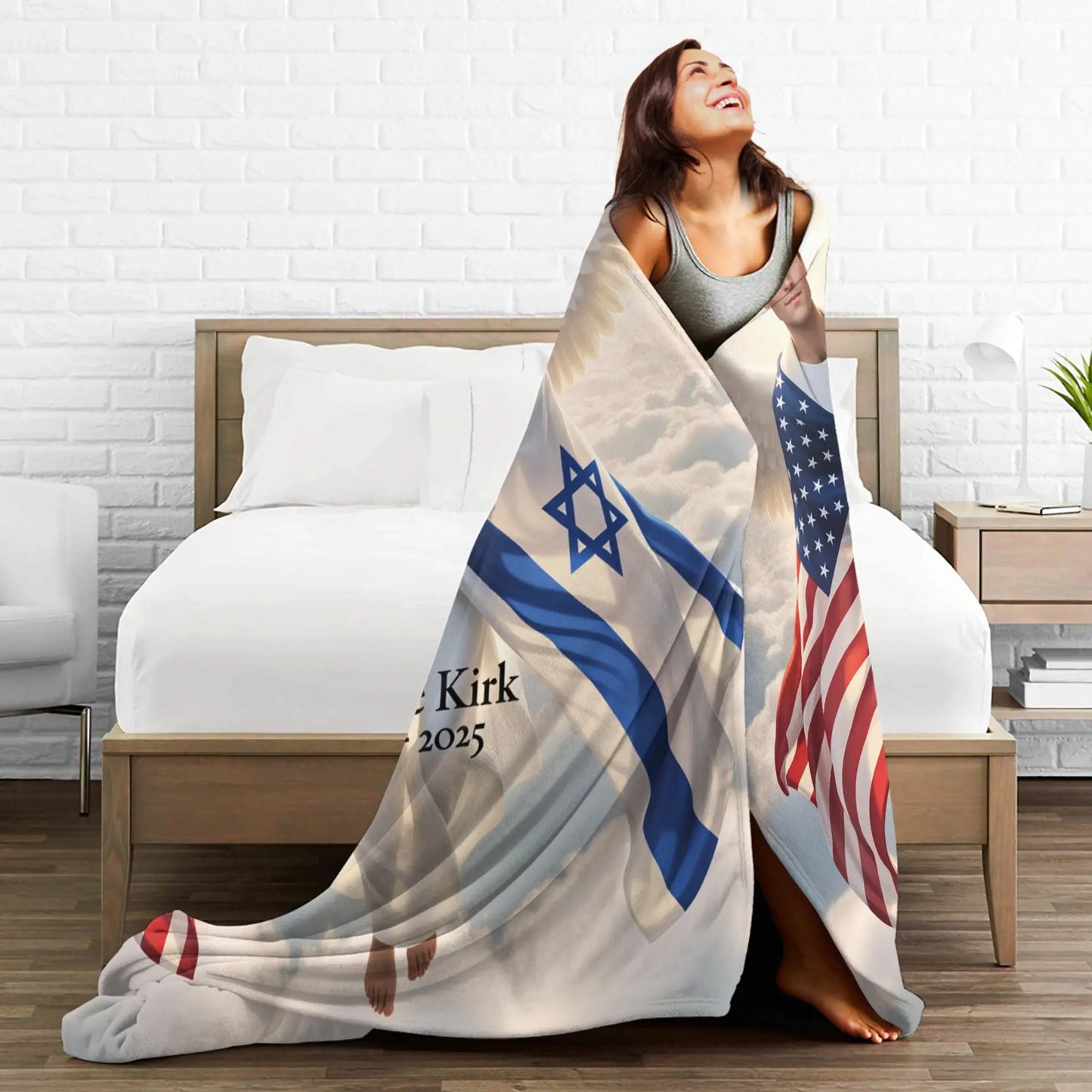 Charlie Kirk Angelic Advocate Blanket  Super Warm Funny Plush Throw Blanket For Boy Girl Living Room Flannel Bedspread Bed Cover