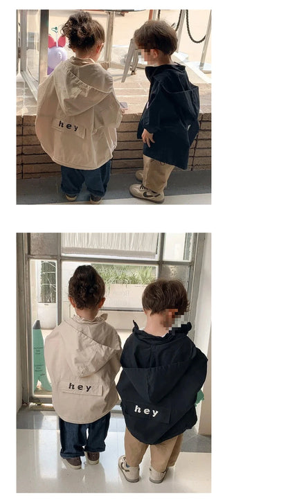 Kids Hooded Zipper Jacket, Spring Autumn Cartoon Print