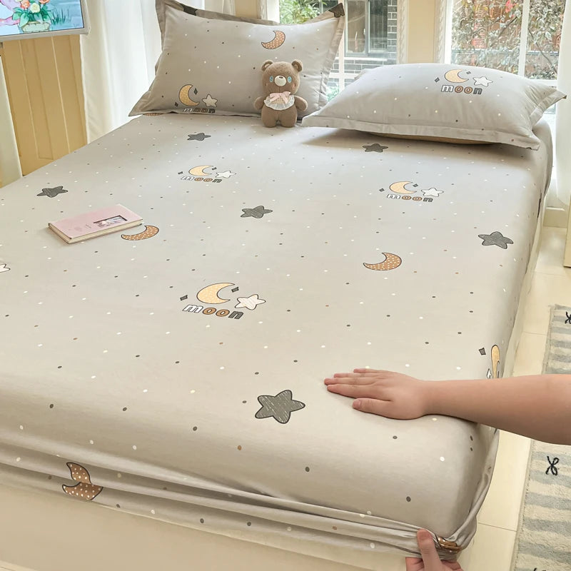 Fashion Flower Print Fitted Sheet, 100% Cotton