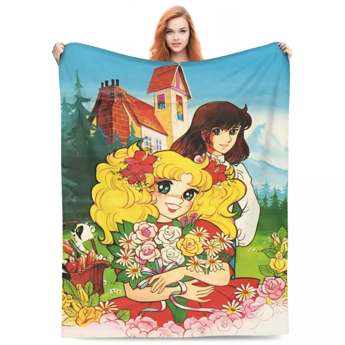 Candy Candy Manga Fleece Blankets Drama Adventure Custom Throw Blankets for Sofa Bedding Lounge