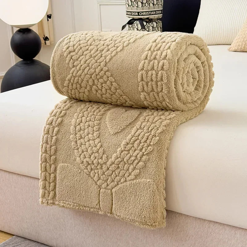 Ultra Soft Cozy Fleece Blanket Queen Size   Warm Thick Fluffy Plush Bed Blanket for All Season  Fuzzy Comfy Coverlet for Couch  Gift Idea