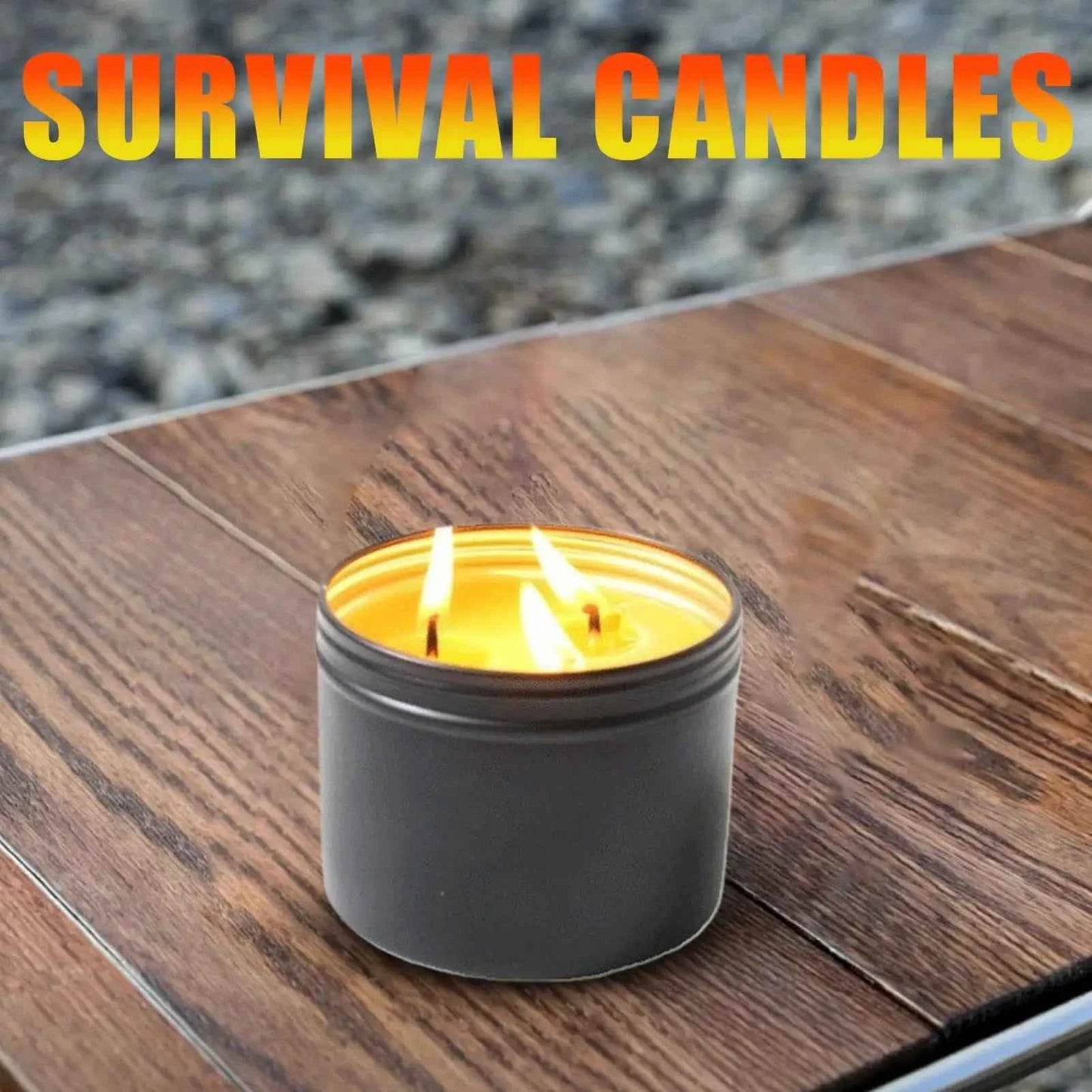 Long Burning Candles Wax Candle with Jar 36 Hours Long Burning 3-Wick Lamp for Home Outdoor Activities Survival Fishing