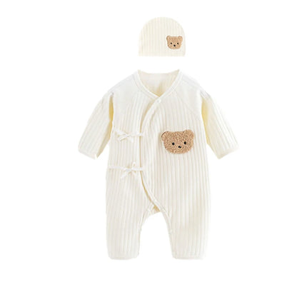 Somenie Infant Knitting Jumpsuit 100% Cotton Long Sleeve Romper One Piece Outfit for Boys & Girls Newborn Baby 4 Seasons Wear