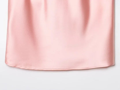 MUJER Women's Halter Satin Camisole Top — Off Shoulder Backless Summer Top