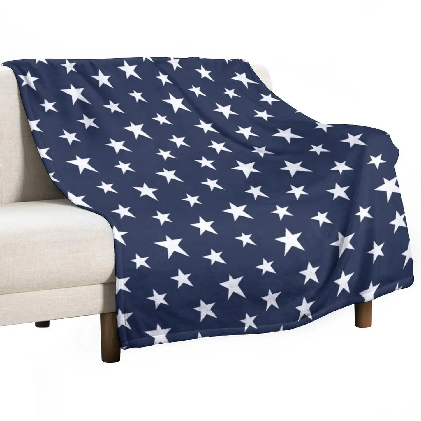 Rustic Stars on Navy Blue Throw Blanket Plaid Blankets For Bed Luxury Blanket anime
