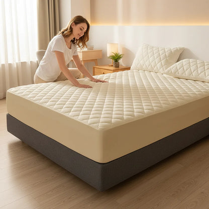 Quilted Wrinkle-Free King Fitted Sheet, Microfiber