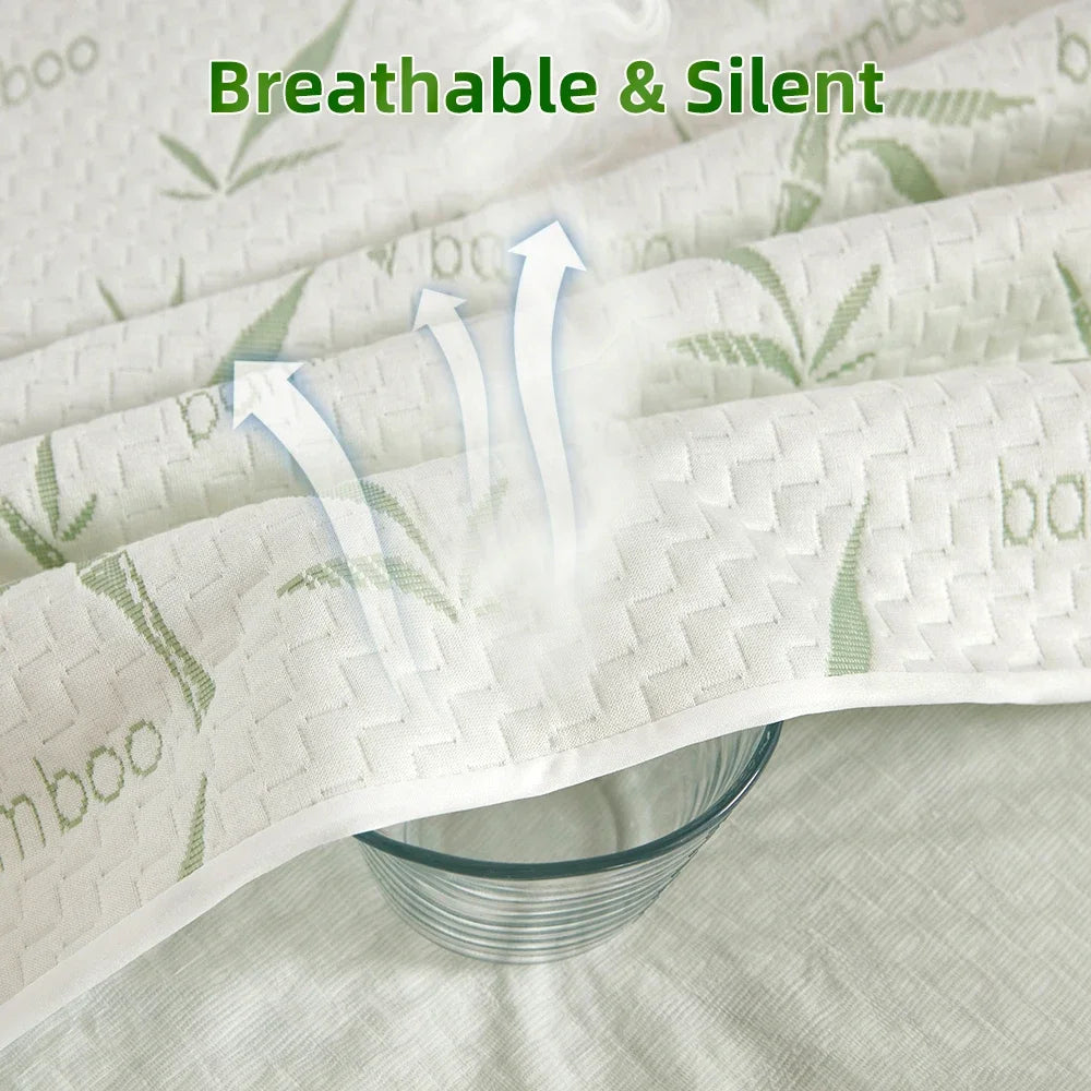 Bamboo Viscose Fitted Mattress Cover, Twin, Breathable