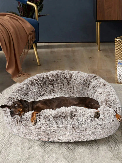 Plush Round Pet Bed, Warm All-Season Comfort
