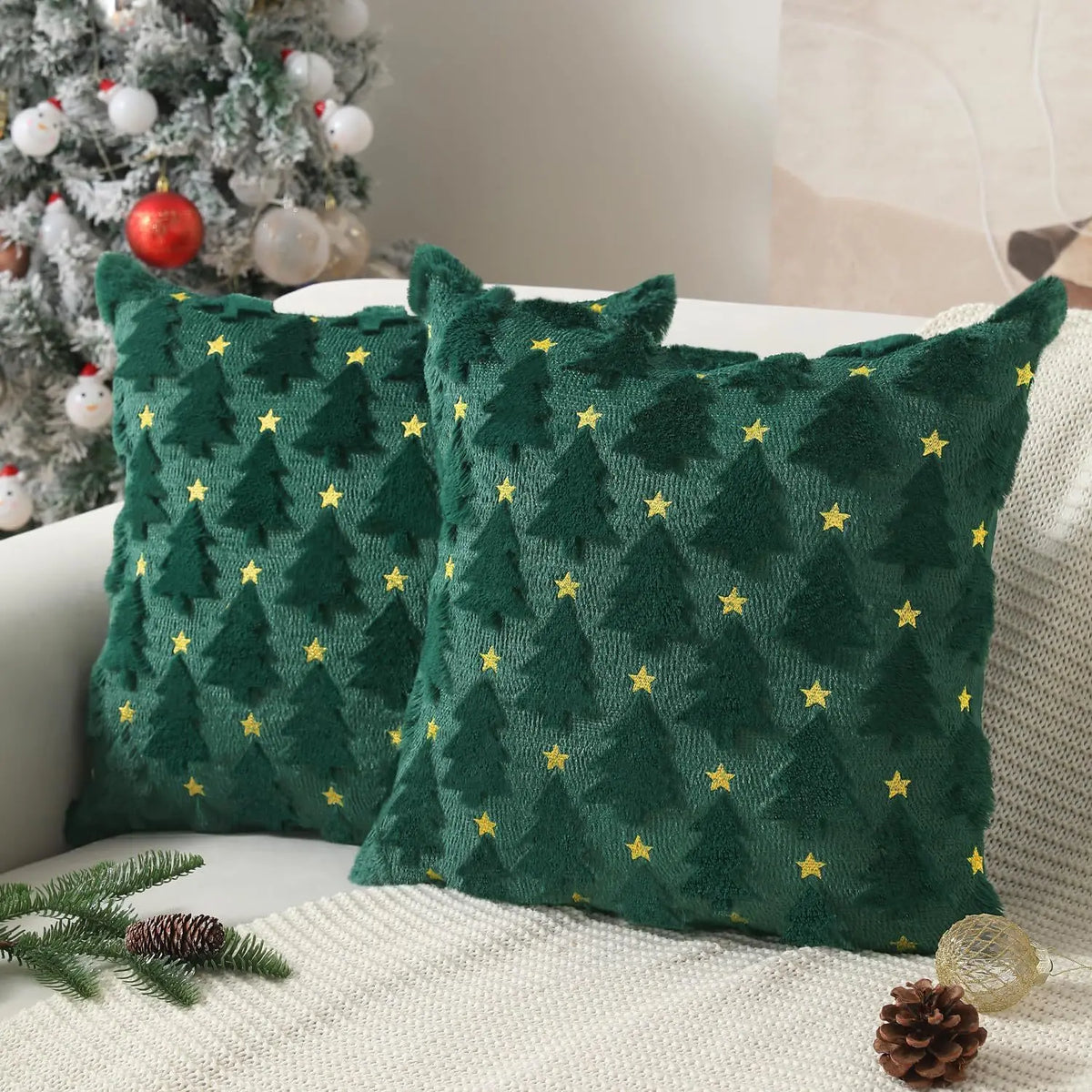 Knitted Spring Tree Decorative Throw Cushion Cover