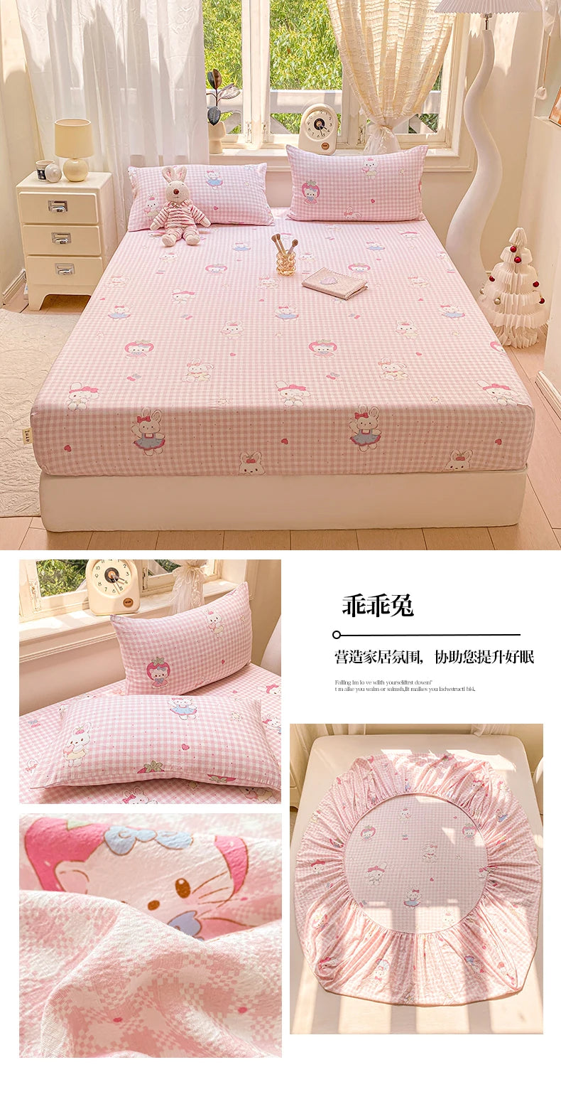 Green Floral Fitted Bed Sheet | Single, Queen, King