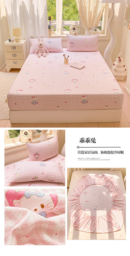 Green Floral Fitted Bed Sheet | Single, Queen, King