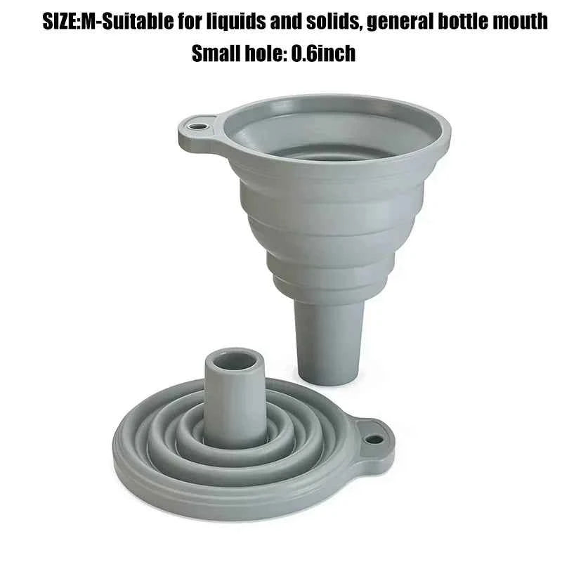 Kitchen Silicone Funnel  Foldable Funnel for Filling Water Bottle With Liquid Transfer Portable Oil Pot Funnel Kitchen Gadgets