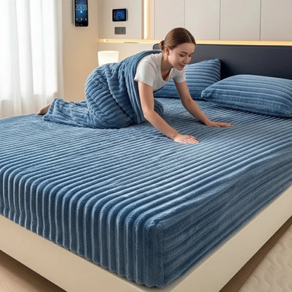 Channel Stitch Ribbed Fitted Sheet, King, Ultra Plush