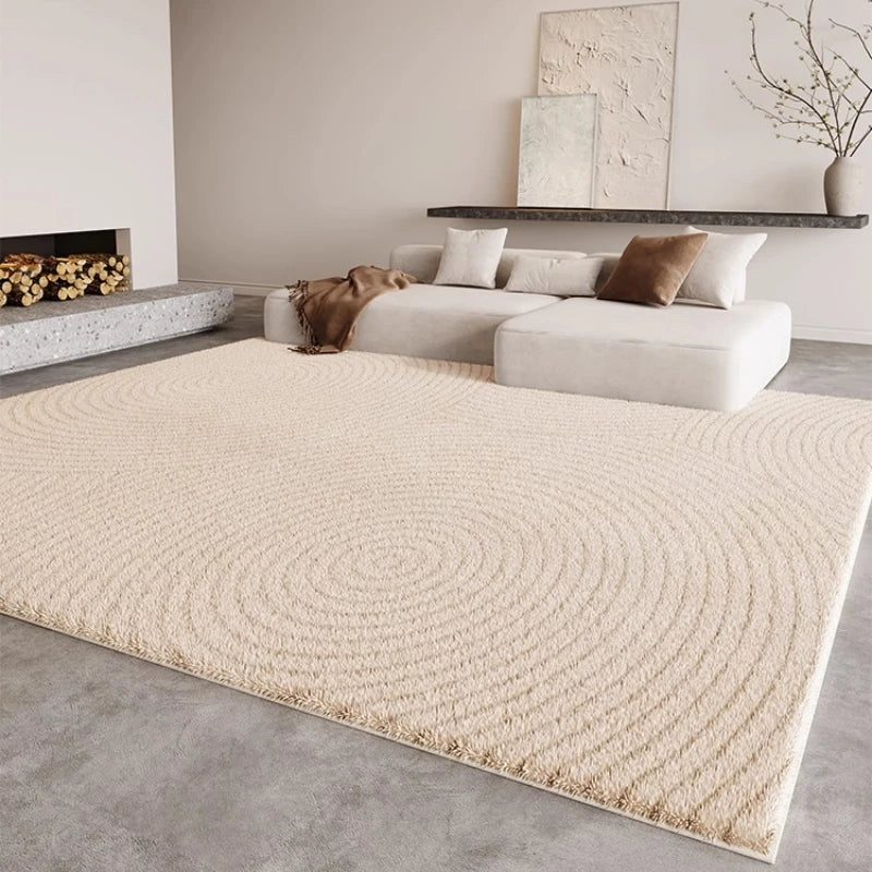 Fluffy Soft Cloakroom Rug Cream Style Living Room Decoration Line Carpet Large Area Rugs for Bedroom Home Thick Plush Floor Mat