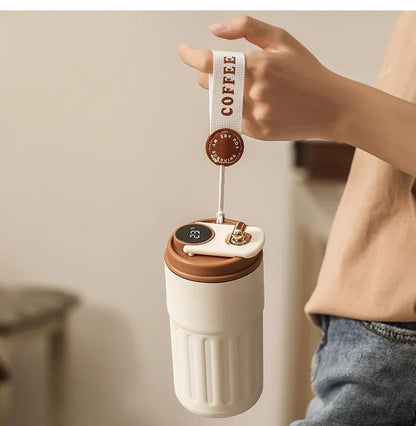 Smart Temperature Display Thermos Bottle 450ml – 316 Stainless Steel Portable Coffee Mug