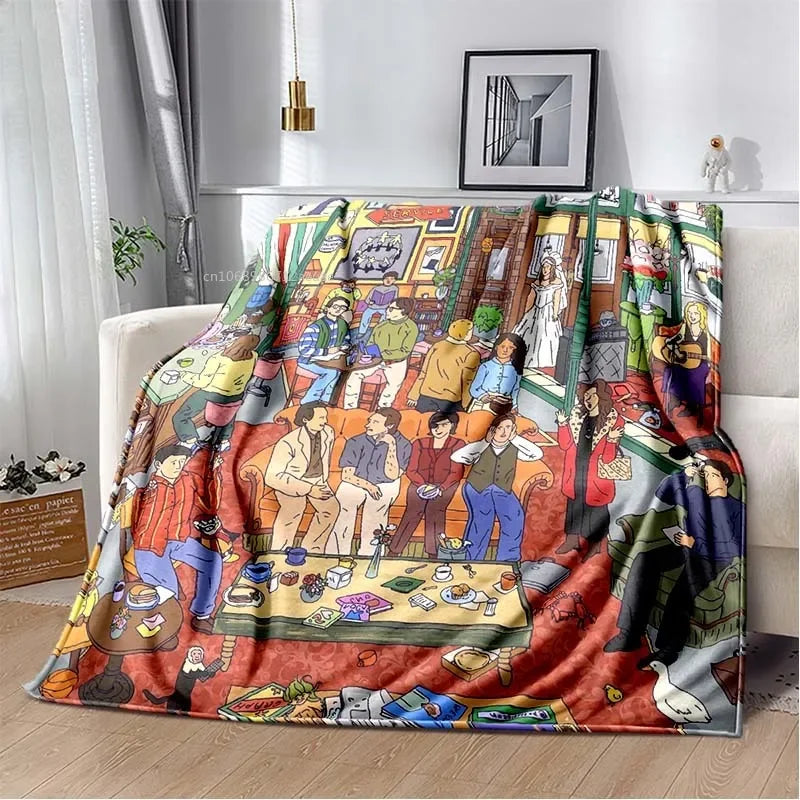 Friends Classic TV Series Blanket Character Pattern Collection Flannel Blanket Soft Bedspread Sofa Warming Cover Christmas Gift